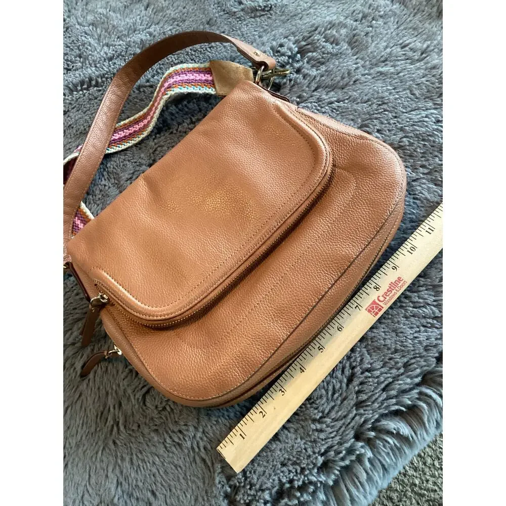 Nordstrom Women's Bella Leather Shoulder Crossbody Bag Casual‎ Minimalist Tan